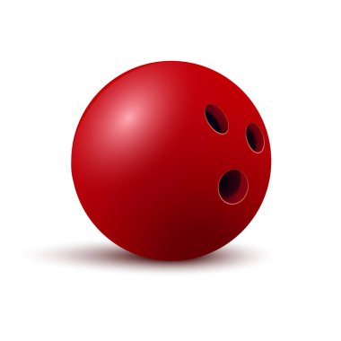 Kırmızı bowling topu. Oyun için Spor donatımı. Vektör