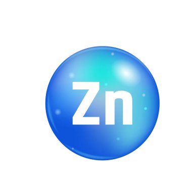 Beyaz arka plan üzerinde izole vitamin Zn hapı. simge vektör