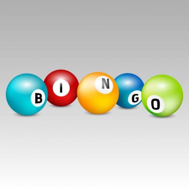 Bingo piyango topları. Vektör piyango numarası topları renkli ayarlayın. Vektör çizim