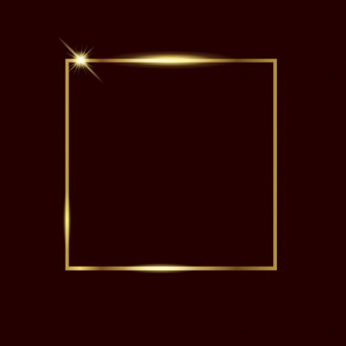 Altın kare çerçeve. Vektör