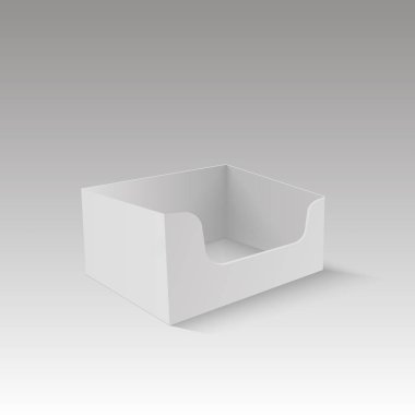 POS POI karton boş boş görüntü göster kutusunu sahibi. Vektör tasarımlarınız için hazır şablon kadar sahte