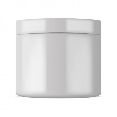 Krem veya toz plastik kozmetik kapsayıcısı. Vektör