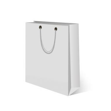 Kağıt alışveriş çanta boş. Tasarımınız için alay. Vektör