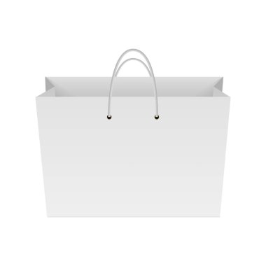Kağıt alışveriş çanta boş. Tasarımınız için alay. Vektör