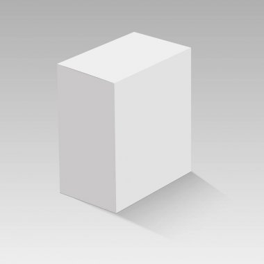 Boş dikey kağıt kutusu. Vektör çizim