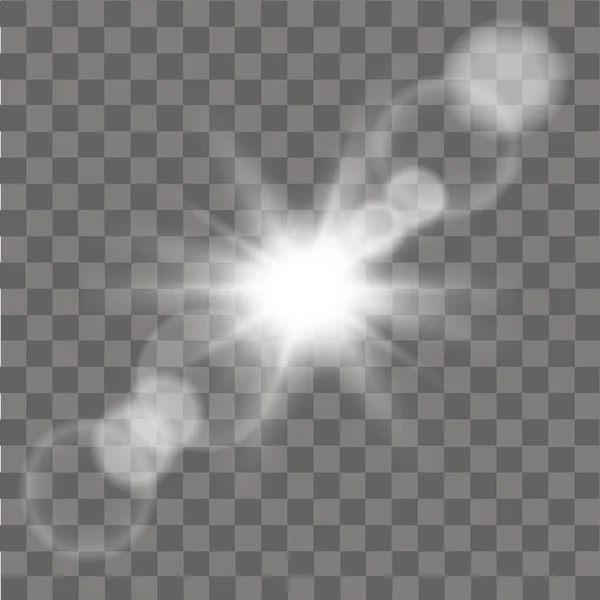 Effet lumineux du soleil. Effet abstrait de la fusée éclairante. Vecteur — Image vectorielle