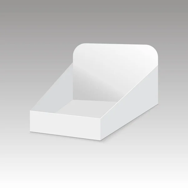 POS POI картонный бланк пустой держатель витрины. Векторный макет шаблона готов для вашего дизайна . — стоковый вектор