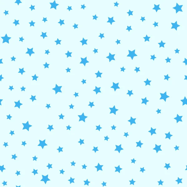 Seamless mönster med ljus blå stjärnor. Vector bakgrund — Stock vektor