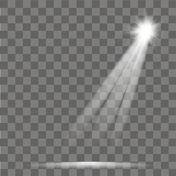 Lumière du soleil effet de lumière torche lentille spéciale sur fond transparent. Vecteur — Image vectorielle