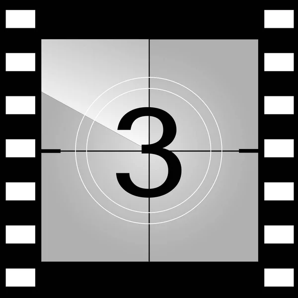 Oude film countdown frame van de film. Vector — Stockvector