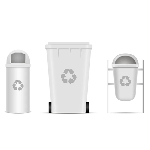 Papeleras de reciclaje para basura y basura. Vector — Vector de stock