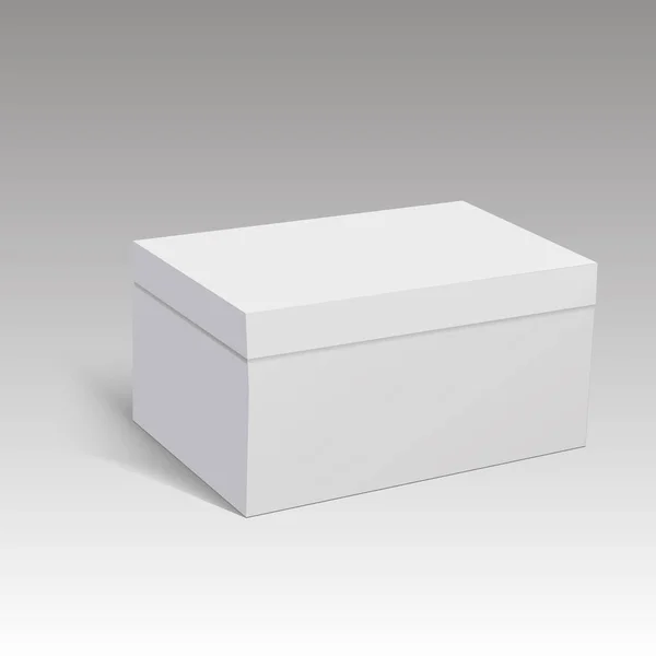 Caja en blanco para zapatos. Caja para embalaje. Vector — Archivo Imágenes Vectoriales