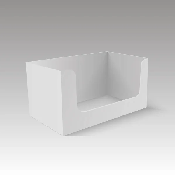 POS POI картонный бланк пустой держатель витрины. Векторный макет шаблона готов для вашего дизайна — стоковый вектор