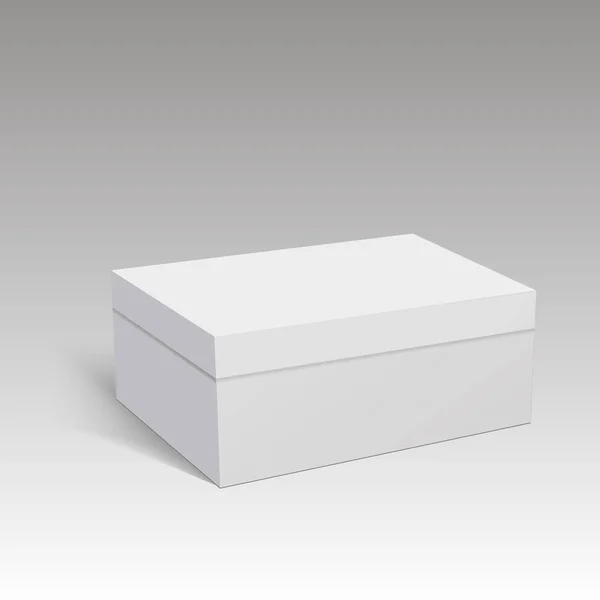 Plantilla de caja de papel o cartón en blanco. Ilustración vectorial. — Vector de stock