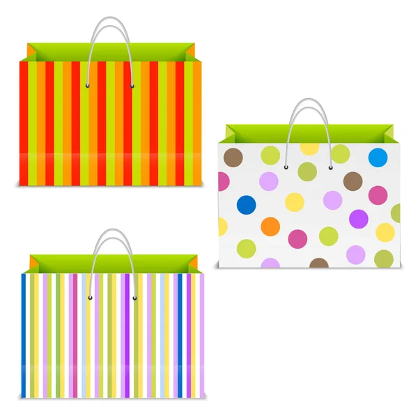 Multicolored paper shopping bag. vector — Stock Vector