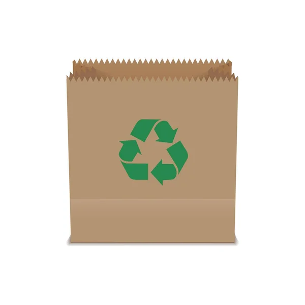 Blank de bolsa de papel para reciclar. Vector — Vector de stock