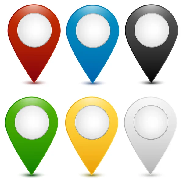 Vecteur d'icône de pointeur de localisation avec différentes couleurs — Image vectorielle