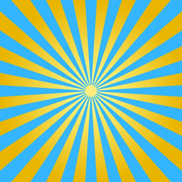 Abstracte geel en blauw lichtstralen achtergrond. Vector. — Stockvector