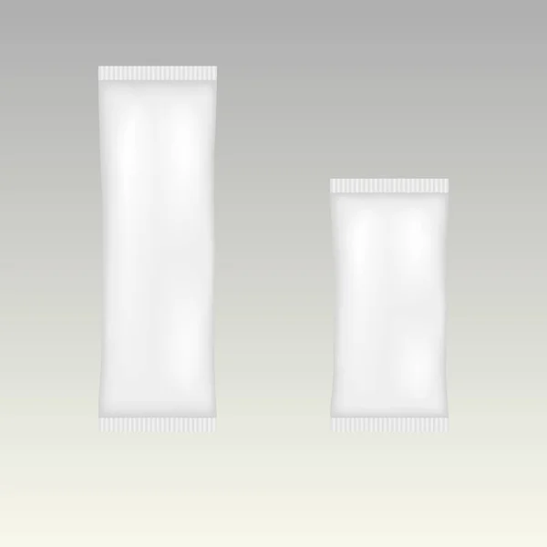 Weiße leere Plastiktüten. Vektorillustration — Stockvektor