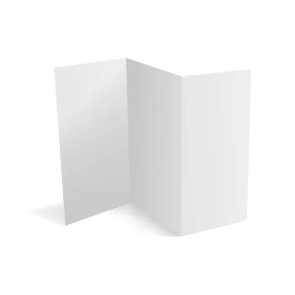 3 つ折り白テンプレート用紙。ベクトル図 — ストックベクタ