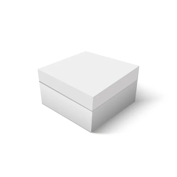 Witte kartonnen doos vector sjabloon. Papier container voor product. Vectorillustratie. — Stockvector