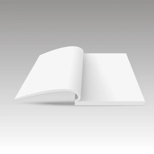 Pages blanches du livre ouvert. Maquette ouverte magazine, livret ou brochure. Vecteur — Image vectorielle