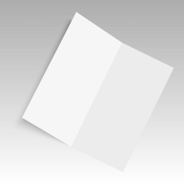 Mockup dergi, dergi, kitapçık, kartpostal, el ilanı, kartvizit veya broşür açıldı. Vektör çizim