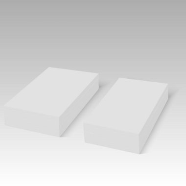 Yumuşak gölgeler ile boş kartvizit yığını. Vektör.