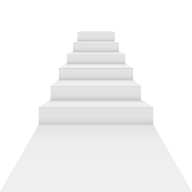 Beyaz podyum merdiven vektör çizim