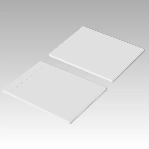 Modelo realista de plantilla de diseño de carpeta en blanco. Vector — Vector de stock