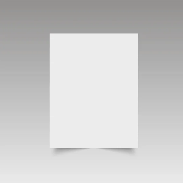 Белая бумага изолирована с мягкой тенью на белом фоне. Векторная иллюстрация . — стоковый вектор