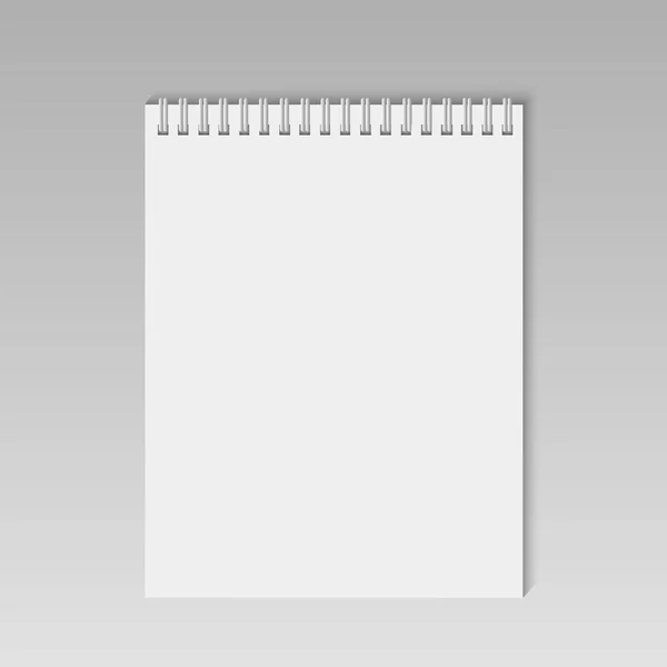 Cuaderno espiral con líneas. Vector — Vector de stock