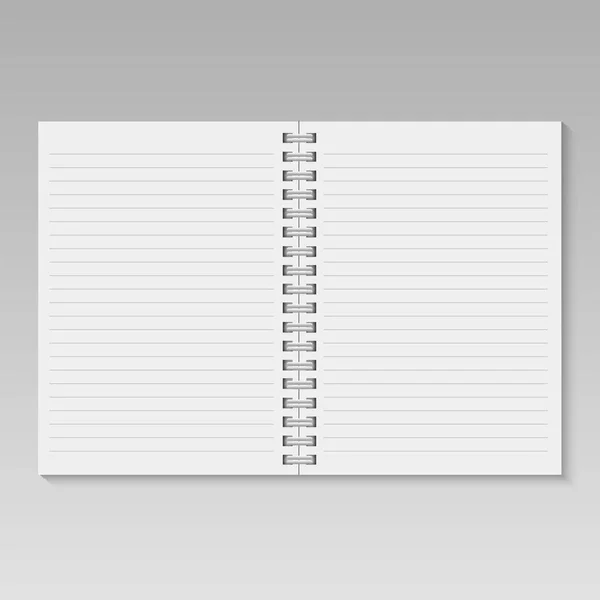 Bloco de notas em espiral com linhas. Vetor —  Vetores de Stock