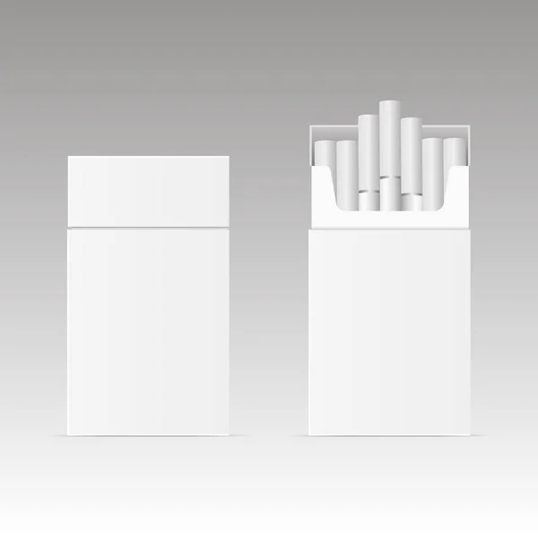 Leeg pakket box van ciggarette geïsoleerd op een witte achtergrond. Vector — Stockvector