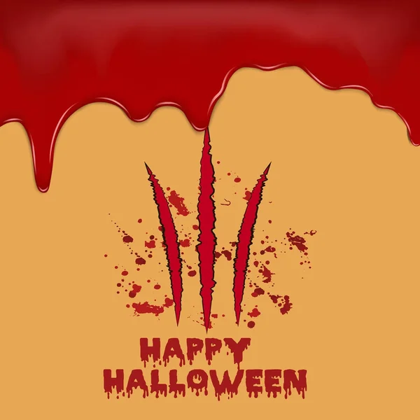 Fondo de Halloween con garras sangrientas. Fondo vectorial — Archivo Imágenes Vectoriales