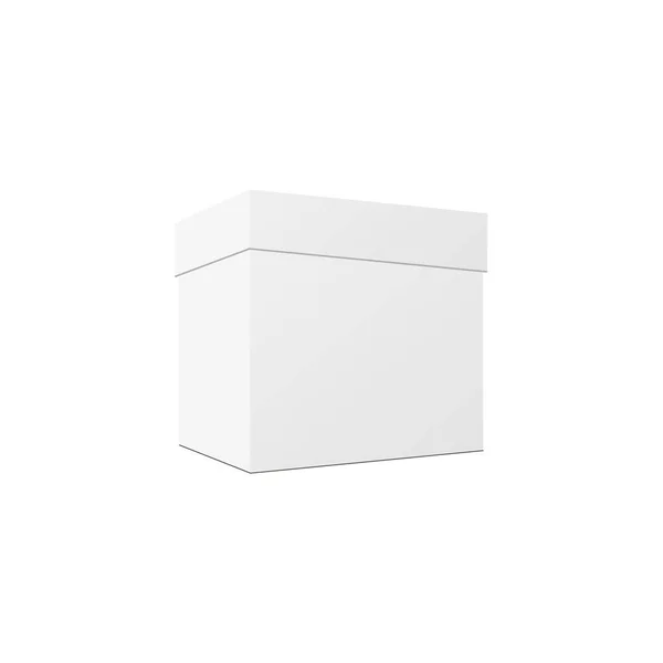 Caja de cartón rectangular vertical blanco en blanco. Vector — Archivo Imágenes Vectoriales