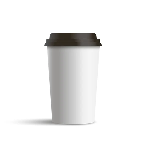 Leere Kaffeetassen-Attrappe. Kaffeetasse aus Papier vorhanden. Vektor — Stockvektor