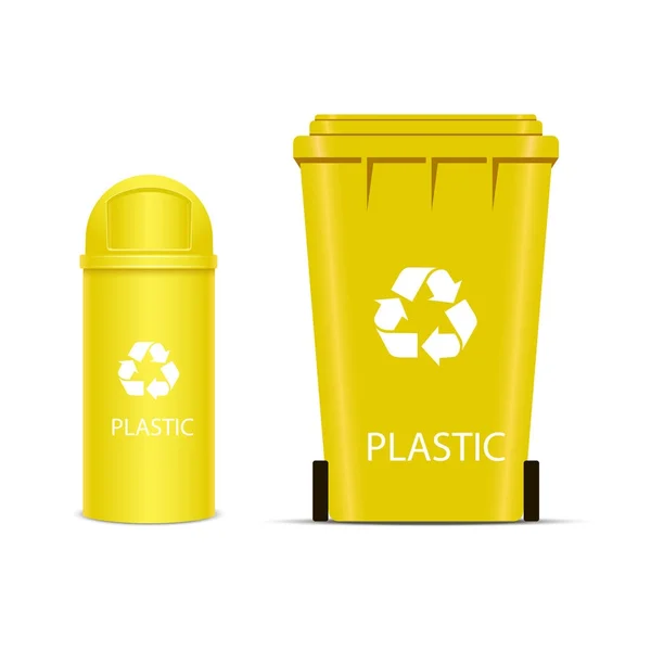 En blanco de la papelera de reciclaje de basura o basura. Vector — Vector de stock