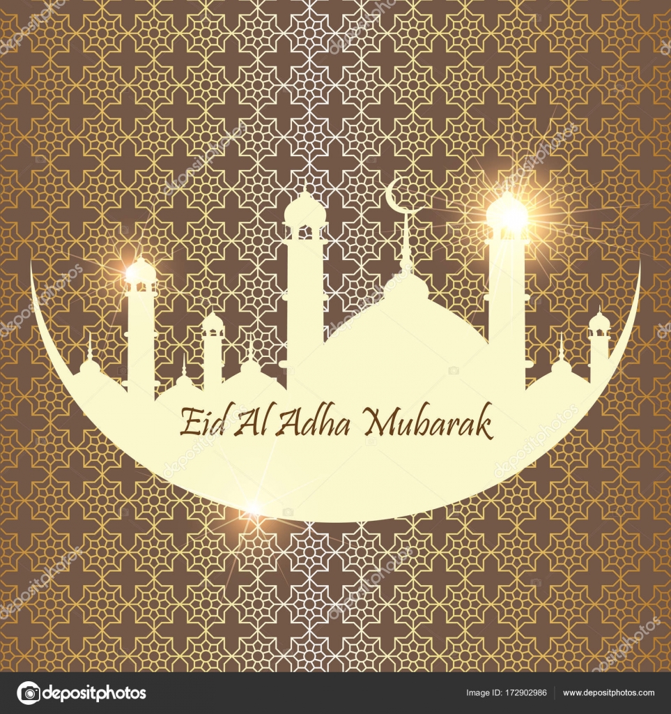 Islamic Festival Of Sacrifice Eid Al Adha Mubarak Greeting Card Vector Background Stock Vector C Azfree