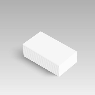 Yumuşak gölgeler ile boş kartvizit yığını. Vektör