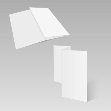 Üç katlı beyaz şablon kağıt. Vektör çizim
