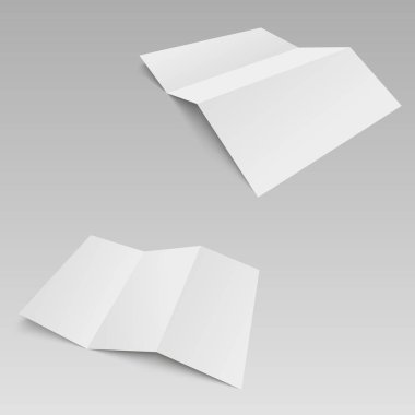 Üç katlı beyaz şablon kağıt. Vektör çizim