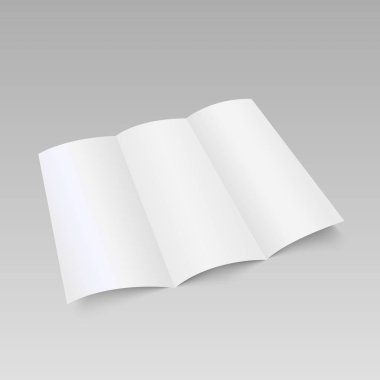 Üç katlı beyaz şablon kağıt. Vektör çizim