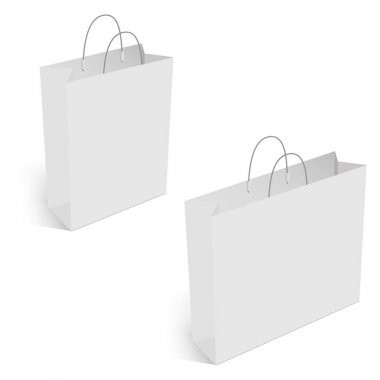 Kolu mockup ile alışveriş çanta boş. Vektör