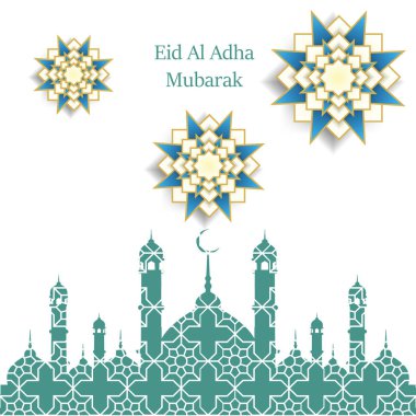 İslam kurban Festivali Eid Al Kurban Bayramı mübarek tebrik kartı vektör arka plan