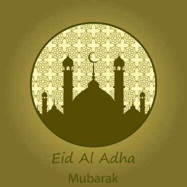 İslam kurban Festivali Eid Al Kurban Bayramı mübarek tebrik kartı vektör arka plan