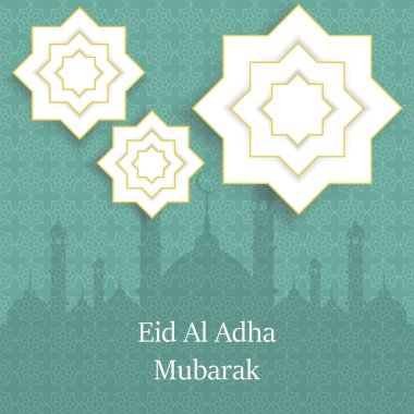 İslam kurban Festivali Eid Al Kurban Bayramı mübarek tebrik kartı vektör arka plan