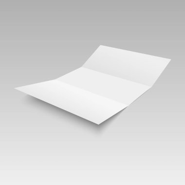 Katlanmış boş üç kat kağıt broşür, el ilanı, dosya kâğıdı. Vektör çizim