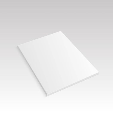 Boş açılan broşür 3d çizim mockup. Vektör çizim