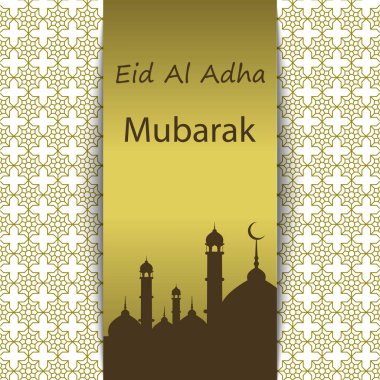 İslam kurban Festivali Eid Al Kurban Bayramı mübarek tebrik kartı vektör arka plan